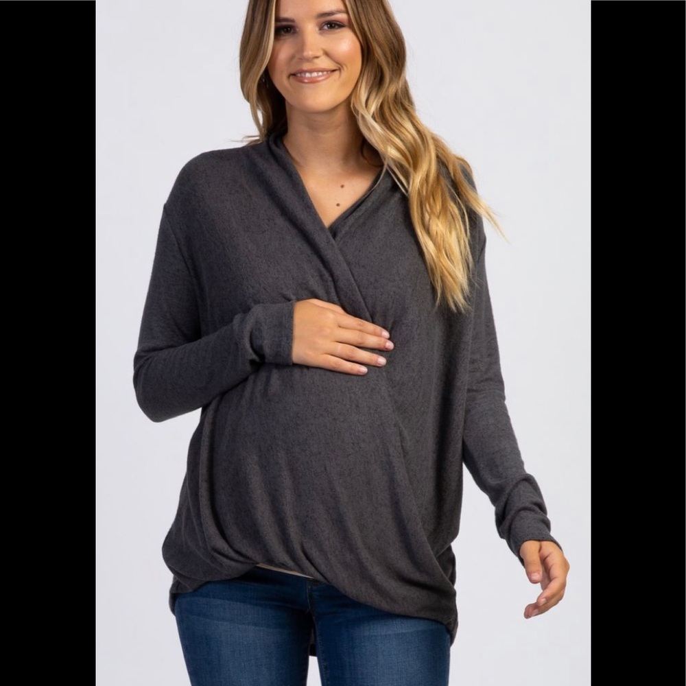 PinkBlush Draped Wrapped V-neck Maternity Nursing top
